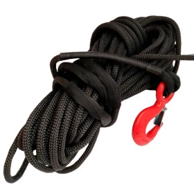 Corda sintética 12mm com 28 Metros para Guincho de Até 12.000 Libras Certificada e com Proteção UV - Cor Preta