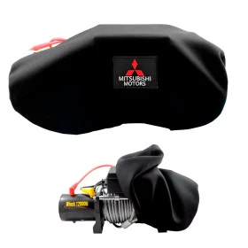 Capa para Guincho com Logo MITSUBISHI em Neoprene Ideal para Guinchos 8500lb 9000lb  12000lb 13500lb