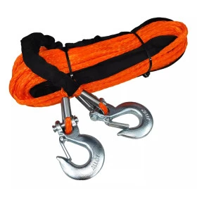 Cabo de Kevlar Laranja28mts 10mm com 2 Ganchos, Ideal para Reboque, Resgate