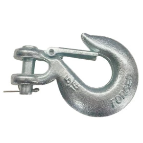 Gancho 5/16" p/ 6000 Lbs / 2,72 Ton, Com Trava, Resistente e Anti-Ferrugem – p/ Cabo de Aço ou Sintético de Guincho 