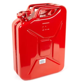 Galão de Combustível 20L Vermelho em Aço Galvanizado Chapa 8 com Trava – Ideal para Viagens e Expedições