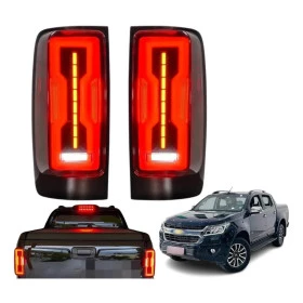 Par de Lanterna Sinaleira Traseira Chevrolet S10 2012 A 2022 Led - Fumê