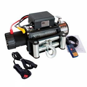 Guincho Elétrico 12v Winch Pró 12.000lbs 5.400 KG c/ Controle sem Fio + Controle com FIo e Dissipador de Calor