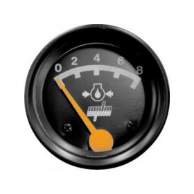 Relógio para Javali original Manômetro Mecânico de Pressão de óleo 8 Kgf/cm²  Fundo Preto, Ponteiro Laranja