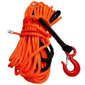 Corda sintética 12mm de 28 Metros para Guincho de Até 12.000 Libras Certificada e com Proteção  UV - Cor Laranja
