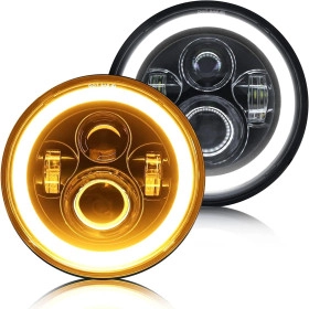 Farol de LED Angel Eyes ( PAR ) 60W / 12V - Ideal para Jeep Willys, Wrangler, Rural, F-75, Troller (Preço par) para Trol