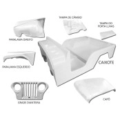 Carroceria em Fibra Branca Jeep Willys 55 à 83 Cj5 (Completa sem o quadro) - (Não Precisa Pintar)