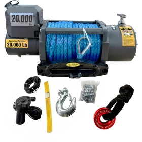 Guincho 20.000 lbs com Cabo de Kevlar + Controle Remoto com Fio