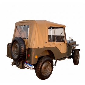 Capota PISSOLETRO  Conversível Bege Iraque p/ Jeep Willys CJ3A de 50 á 52