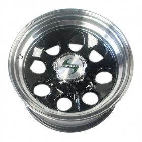 Roda Liga Leve Fortwheel 15x8 Orion II Black / Diamantada 5 furos de 139,7 off set -27 p/Jeep ford e Willys 1942 à 1983, F-1000 até 1999, F1000, Niva e Suzuki Samurai 1999 