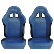 Par de Bancos Concha Reclinável Azul com Preto X1 Seat – AUS - Feito em Espuma Injetada - importado acompanha trilhos un