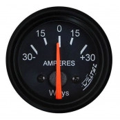 Relógio indicador medidor do amperímetro 52mm fundo preto ponteio laranja aro preto para Jeep Willys, Rural e F-75