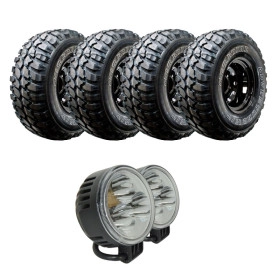 Combo com 4 Pneus Adventuro GT Radial 108Q 33x12,5 R15 Mud-Terrain - Grátis Par de Faróis de LED 3 leds 9W